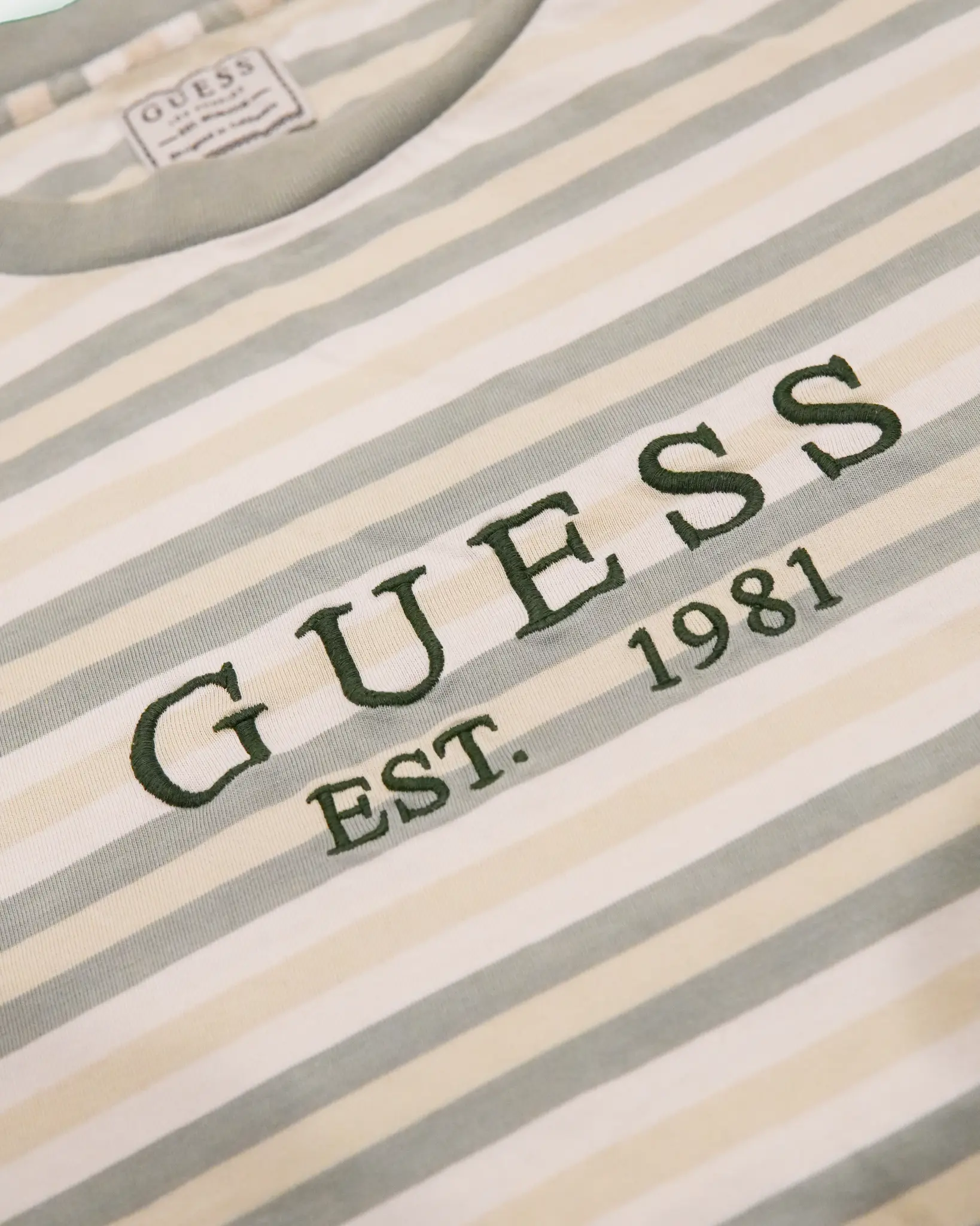 Guess Striped T-Shirt Green thumbnail 3